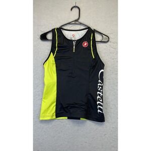 Castelli Shirt Mens Medium Black Cycling‎ Triathlon Top Sleeveless Half Zip